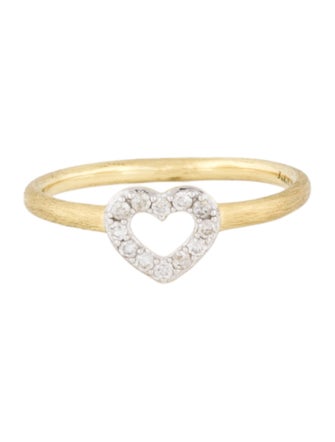 Jude Frances 18K Diamond Petite Pave Open Heart