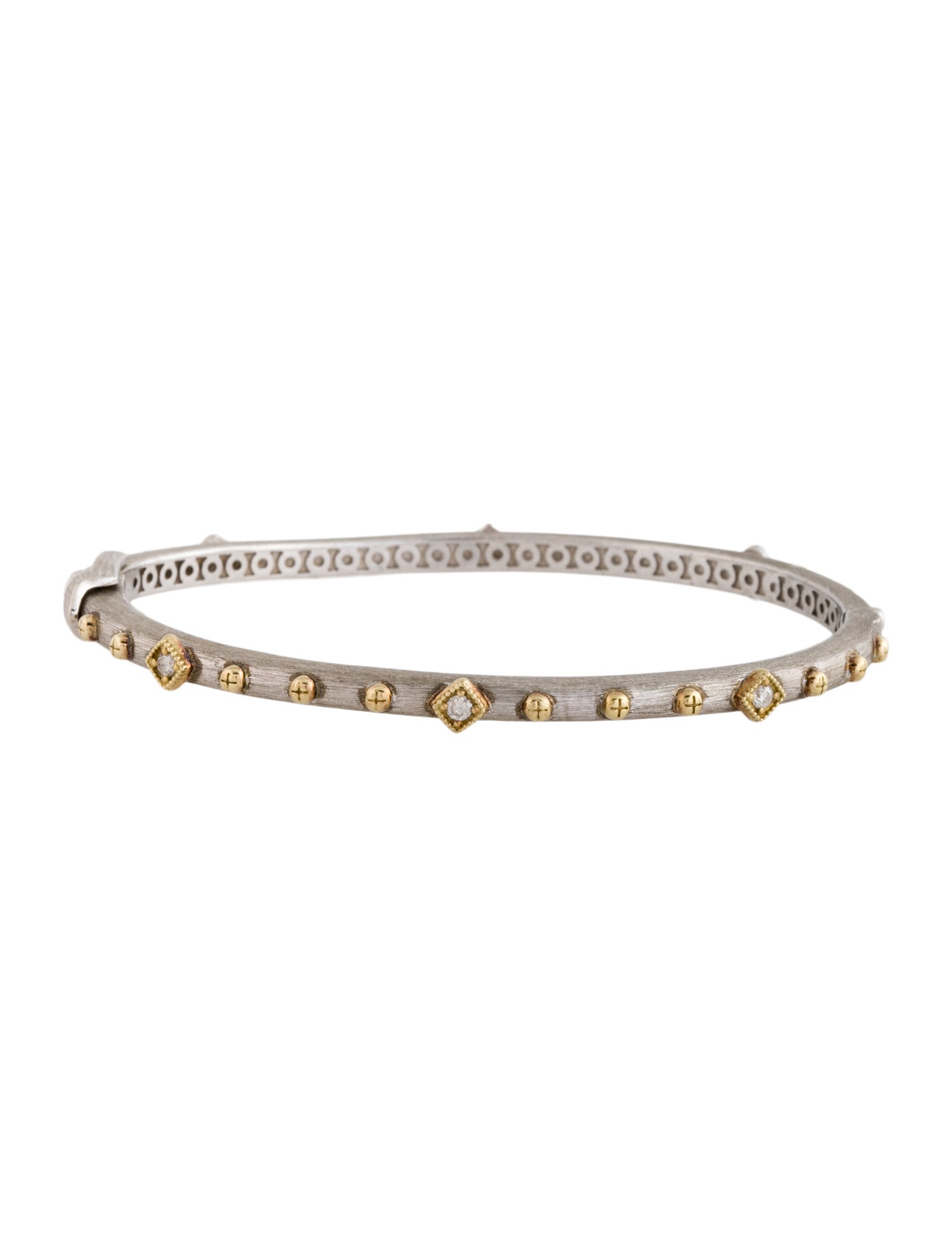 Jude Frances Two-Tone Diamond Kite Bangle Bracelet