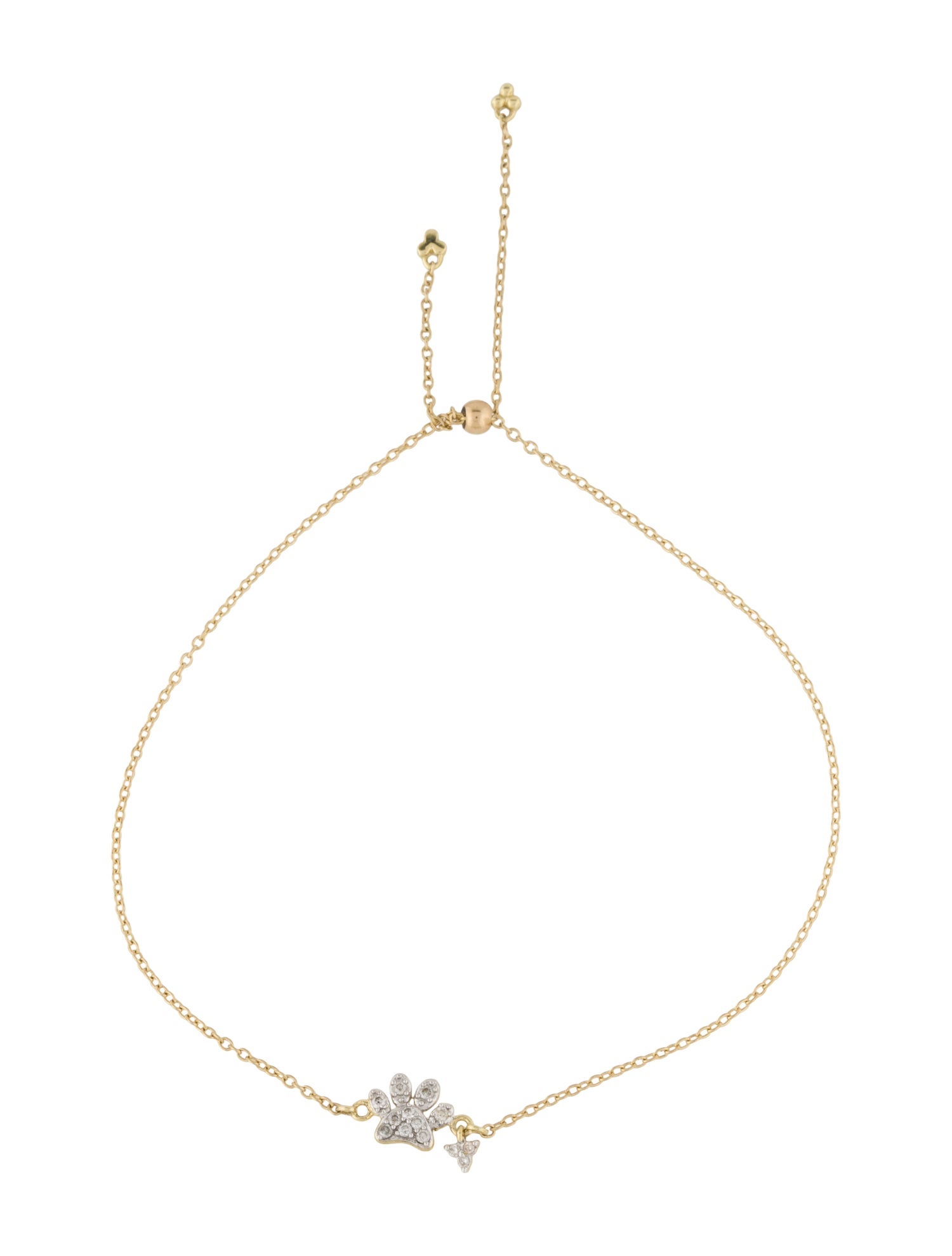 Jude Frances 18K Diamond Petite Pavé Paw Adjustable Bracelet