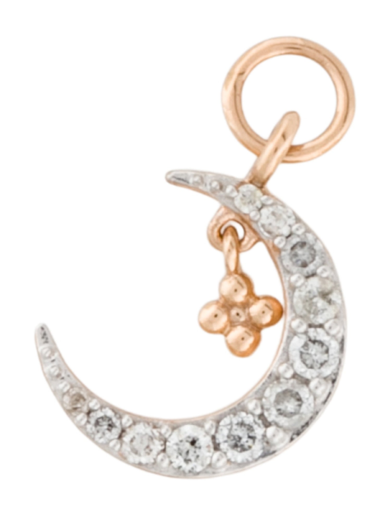 Jude Frances 18K Diamond Petite Crescent Moon Earring Charm