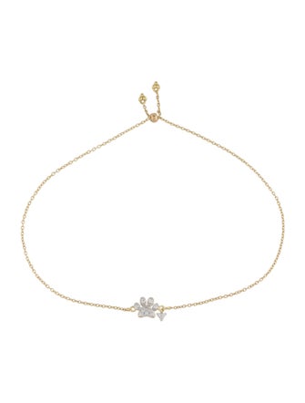 Jude Frances 18K Diamond Petite Pave Paw Adjustable Bracelet