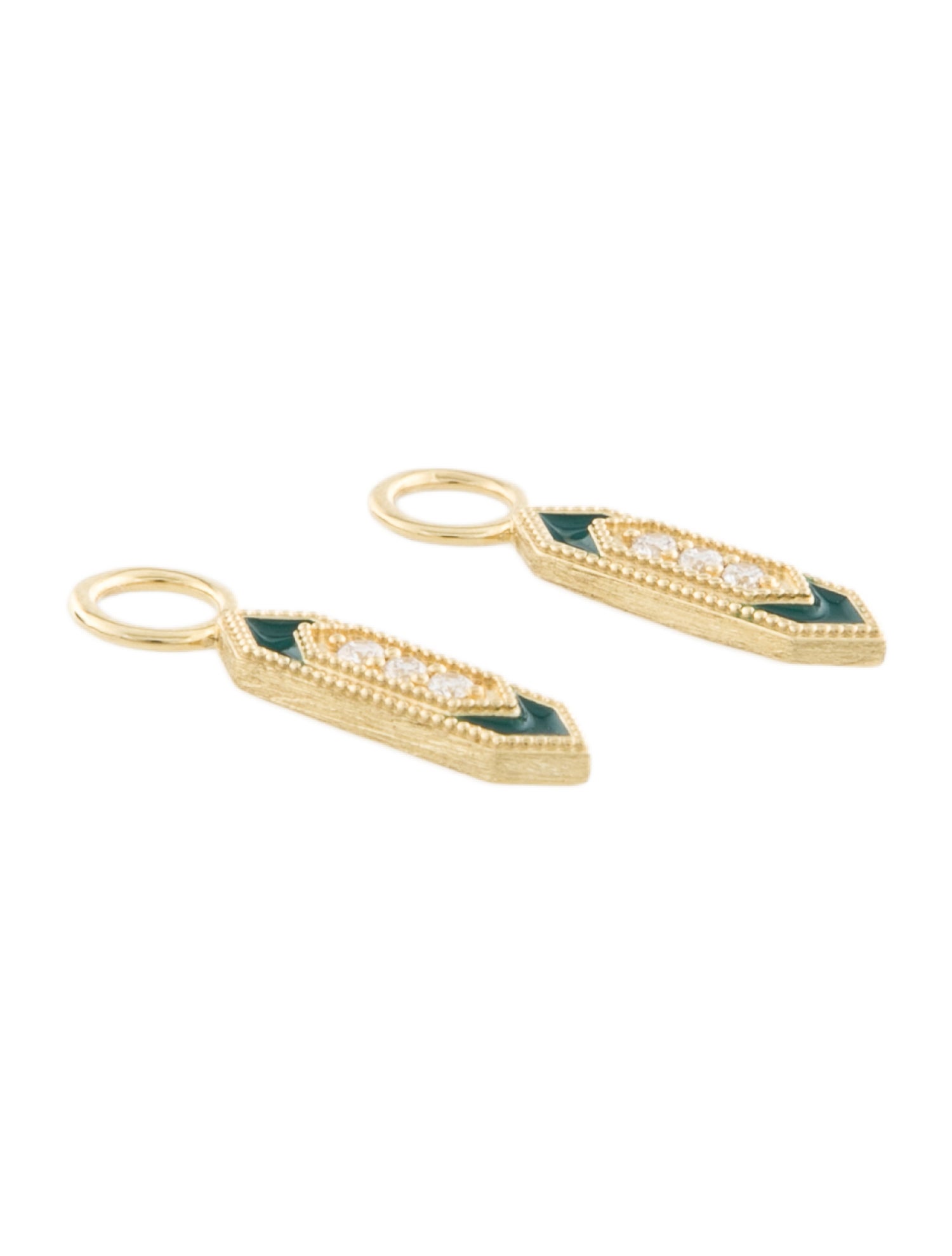 Jude Frances 18K Diamond & Enamel Hexagon Earring Enhancers