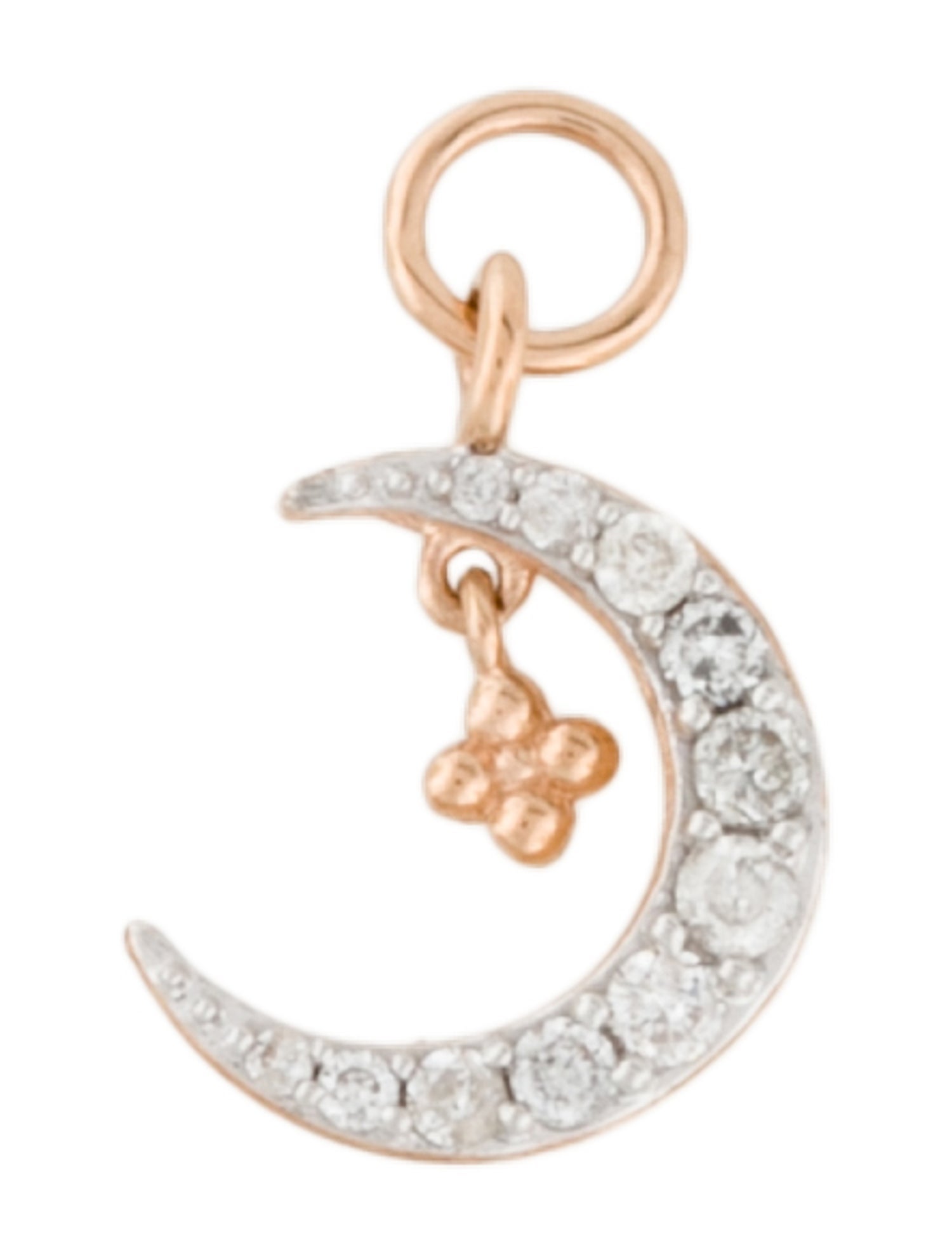 Jude Frances 18K Diamond Half Moon Charm