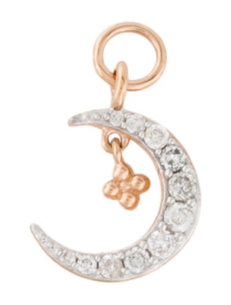 Jude Frances 18K Diamond Half Moon Charm