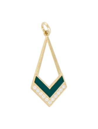 Jude Frances 18K Diamond & Enamel Lisse Kite Drop Pendant