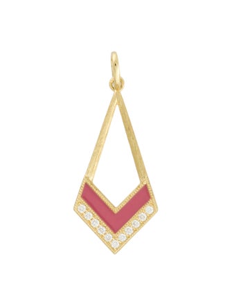 Jude Frances 18K Diamond & Enamel Lisse Kite Drop Pendant