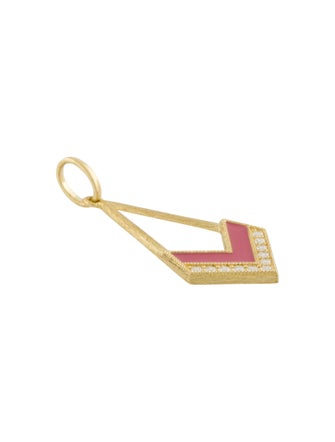 Jude Frances 18K Diamond & Enamel Lisse Kite Drop Pendant