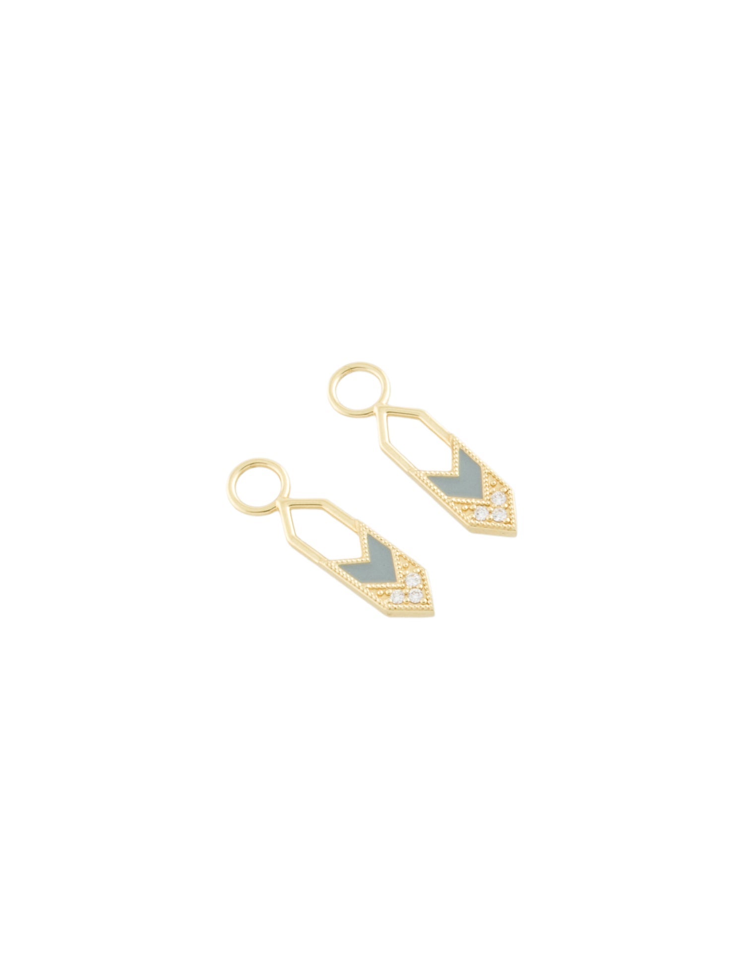 Jude Frances 18K Diamond & Enamel Lisse Earring Enhancers