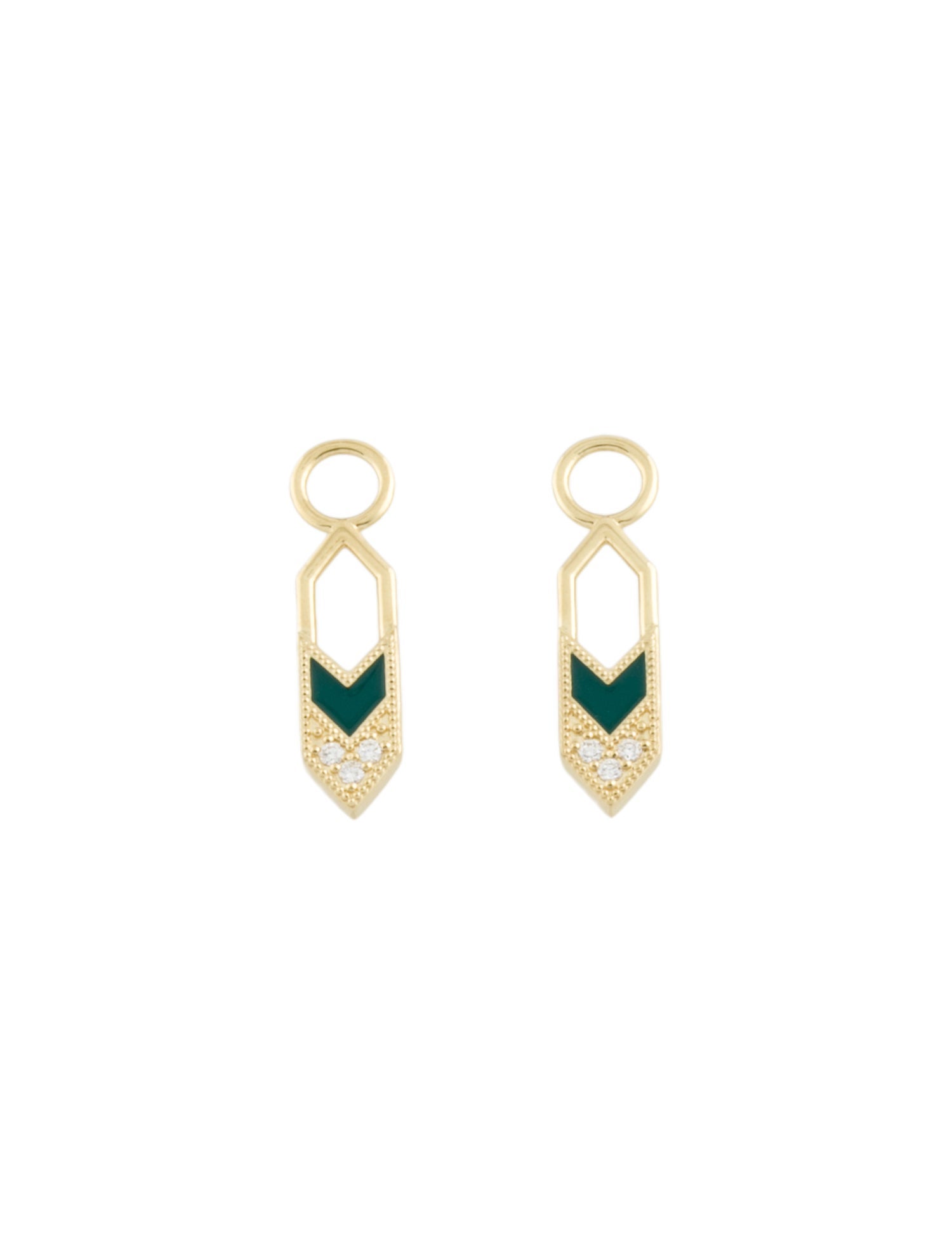 Jude Frances 18K Diamond & Enamel Lisse Earring Enhancers