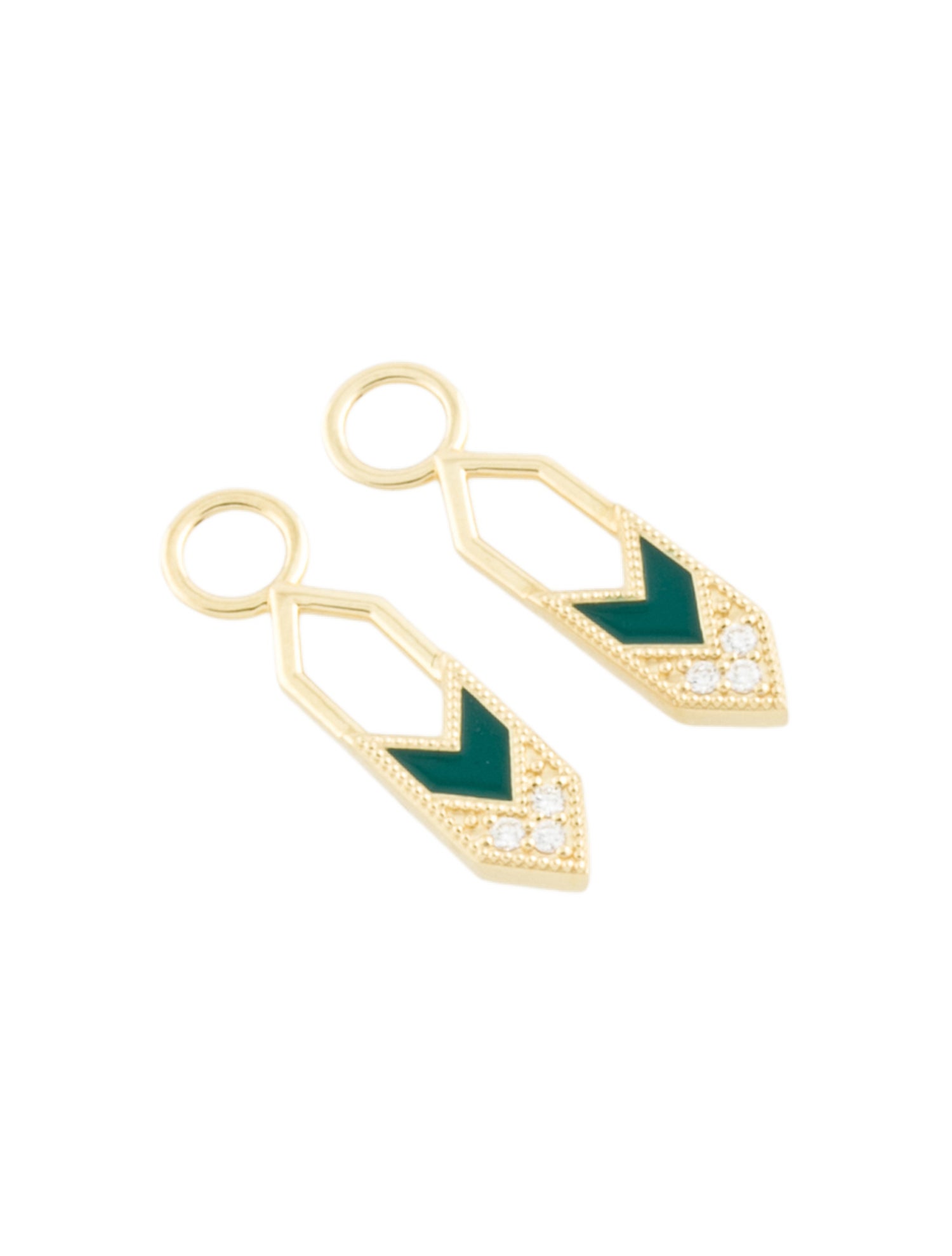 Jude Frances 18K Diamond & Enamel Lisse Earring Enhancers