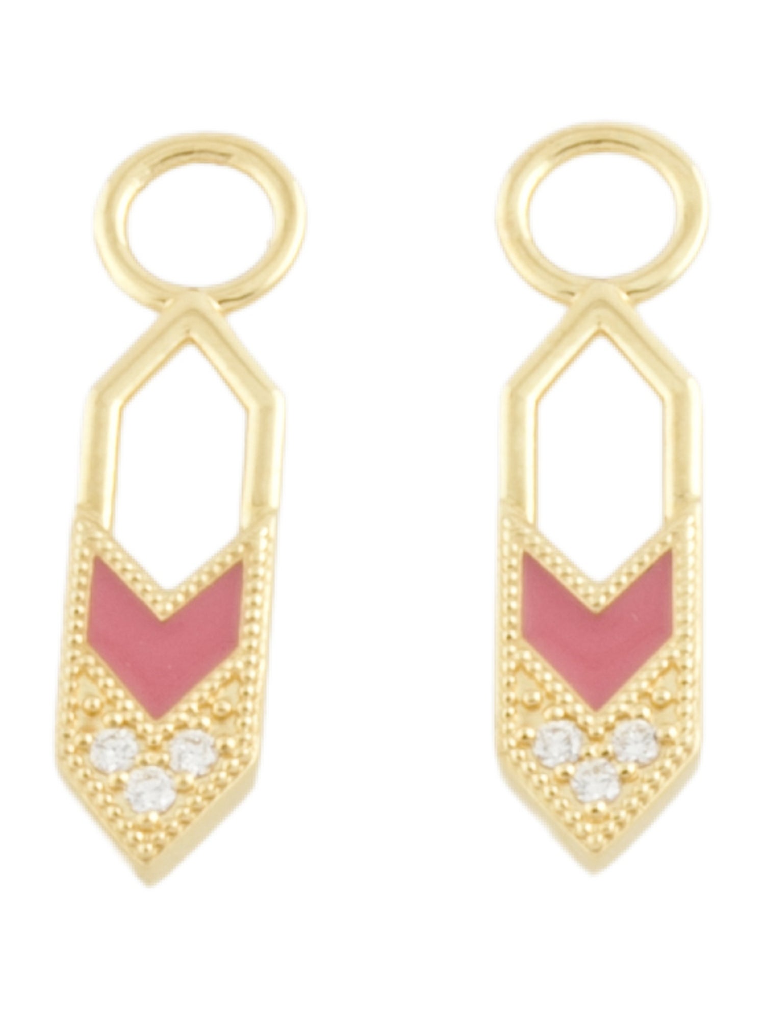 Jude Frances 18K Diamond & Enamel Lisse Earring Enhancers