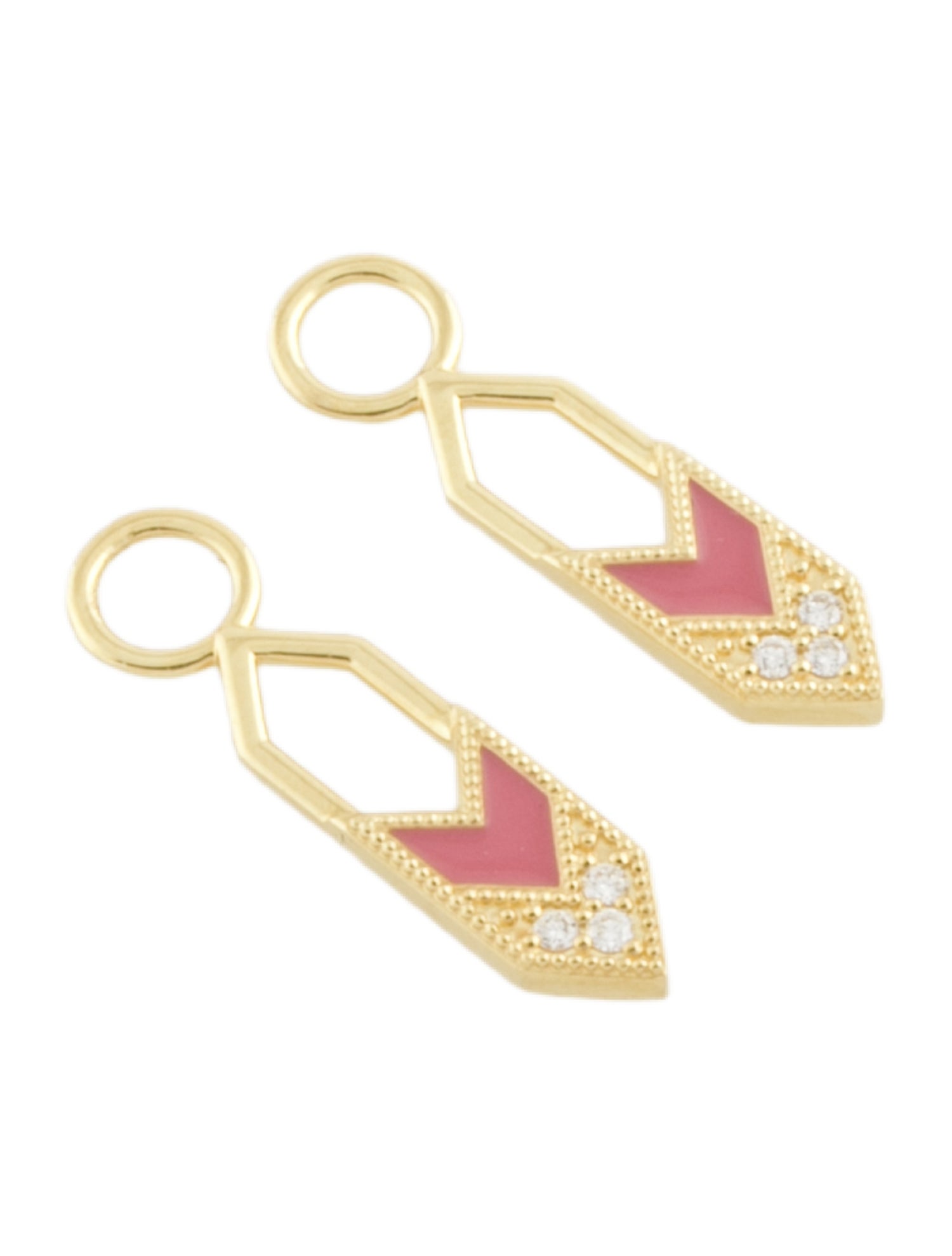 Jude Frances 18K Diamond & Enamel Lisse Earring Enhancers