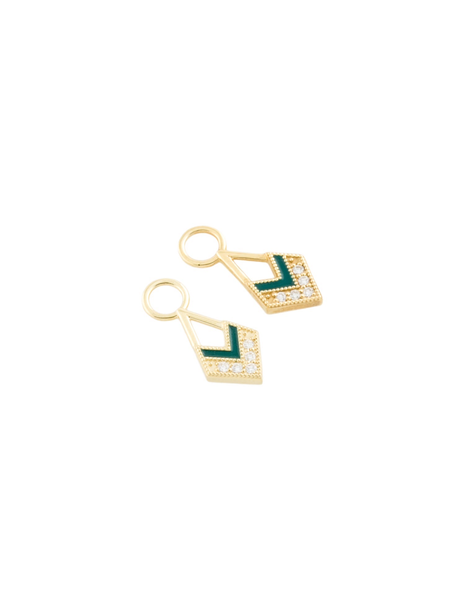 Jude Frances 18K Diamond & Enamel Lisse Kite Earring Enhancers
