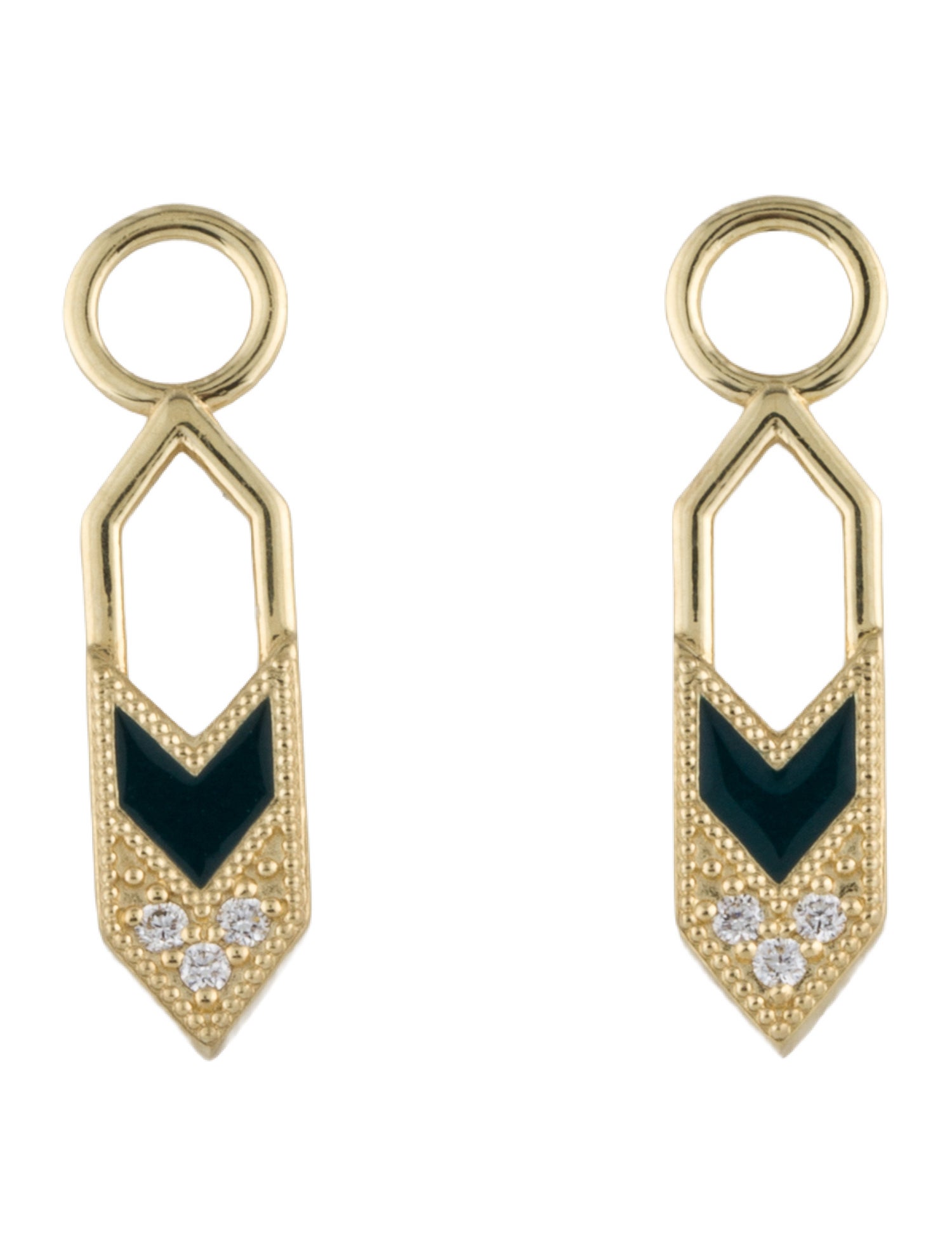 Jude Frances 18K Diamond & Enamel Lisse Earring Enhancers