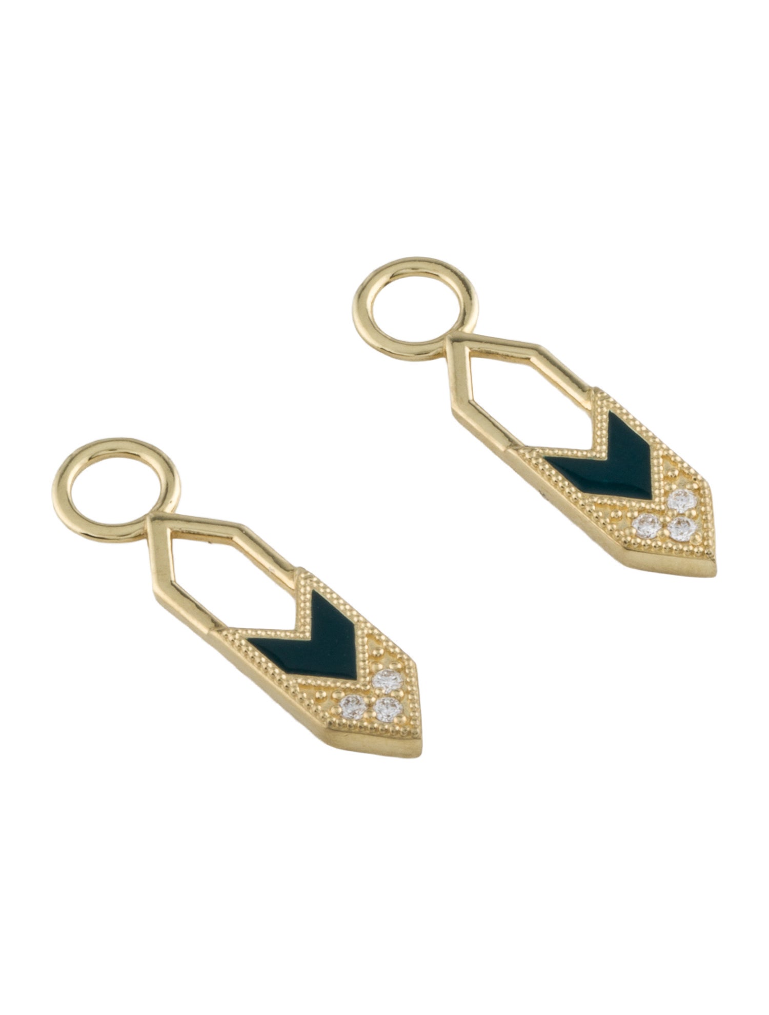 Jude Frances 18K Diamond & Enamel Lisse Earring Enhancers