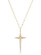 Jude Frances 18K Diamond Lisse Dagger Cross Pendant Necklace
