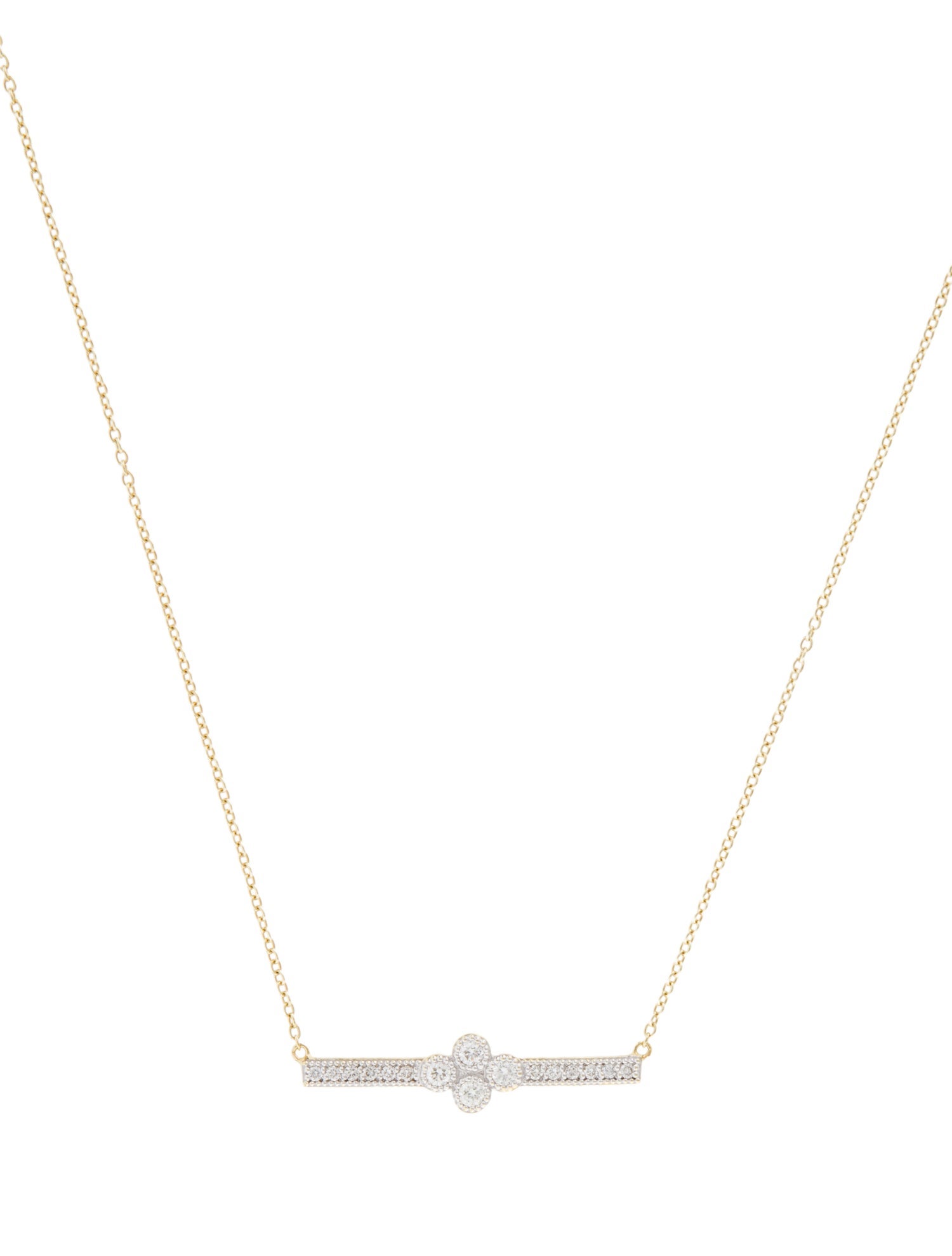 Jude Frances 18K Diamond Provence Small Bar Necklace