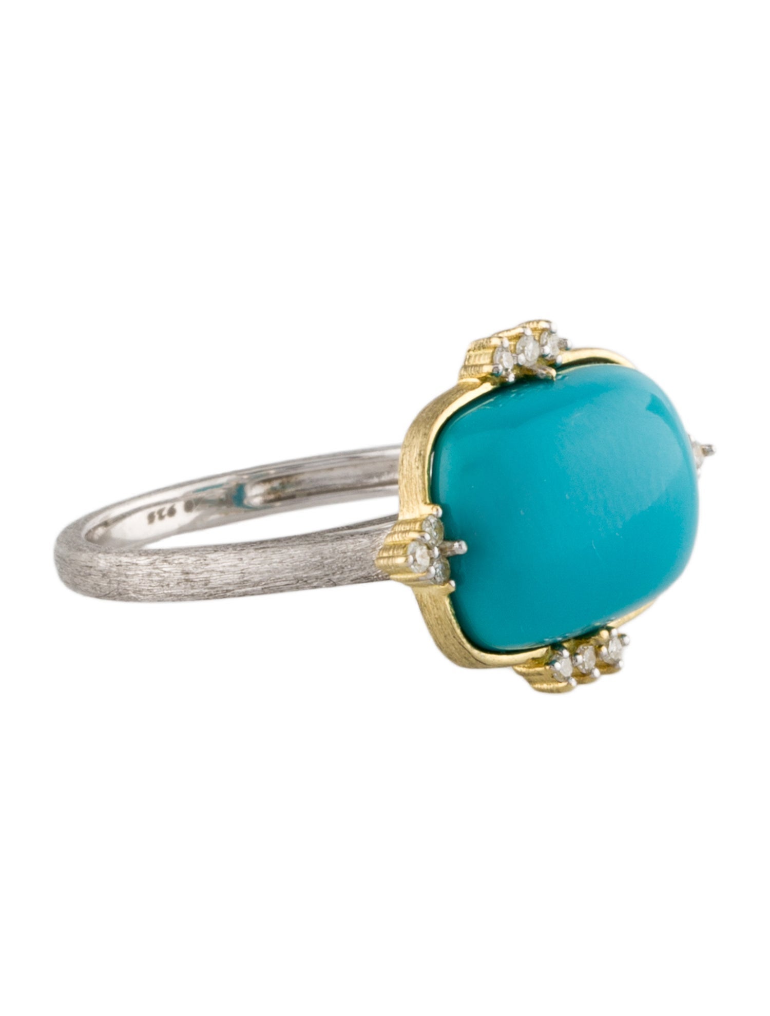 Jude Frances Two-Tone 5.52ct Turquoise & Diamond Cocktail Ring