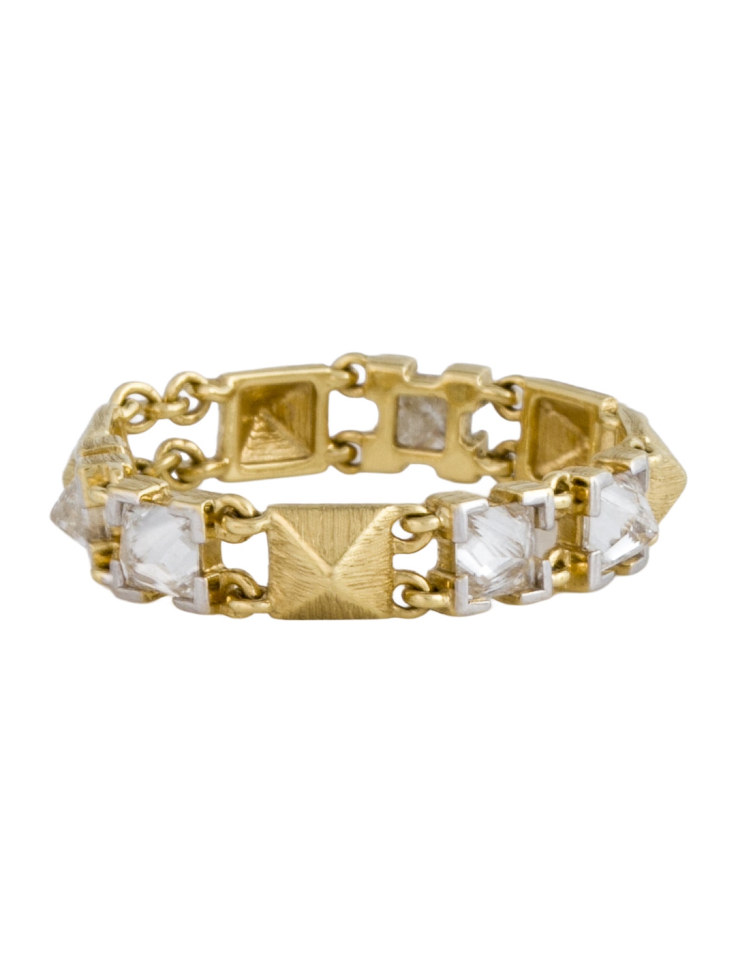 Jude Frances 18K Diamond Pyramid Link Band