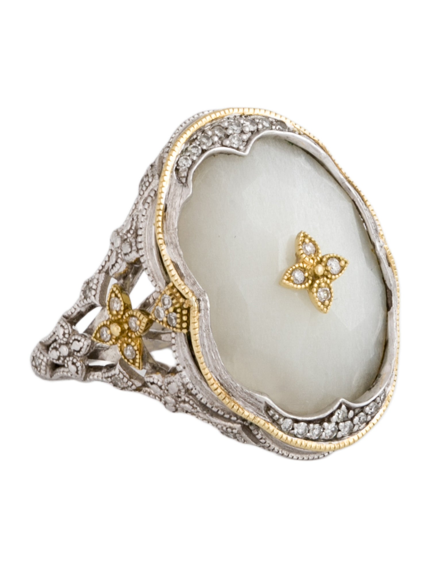 Jude Frances Moonstone & Diamond Moroccan Cocktail Ring