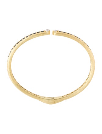 Jude Frances 18K Sapphire & Diamond Lisse Open Stretchy Bangle