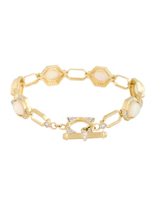Jude Frances 18K Ethiopian Opal & Diamond Soft Link Bracelet