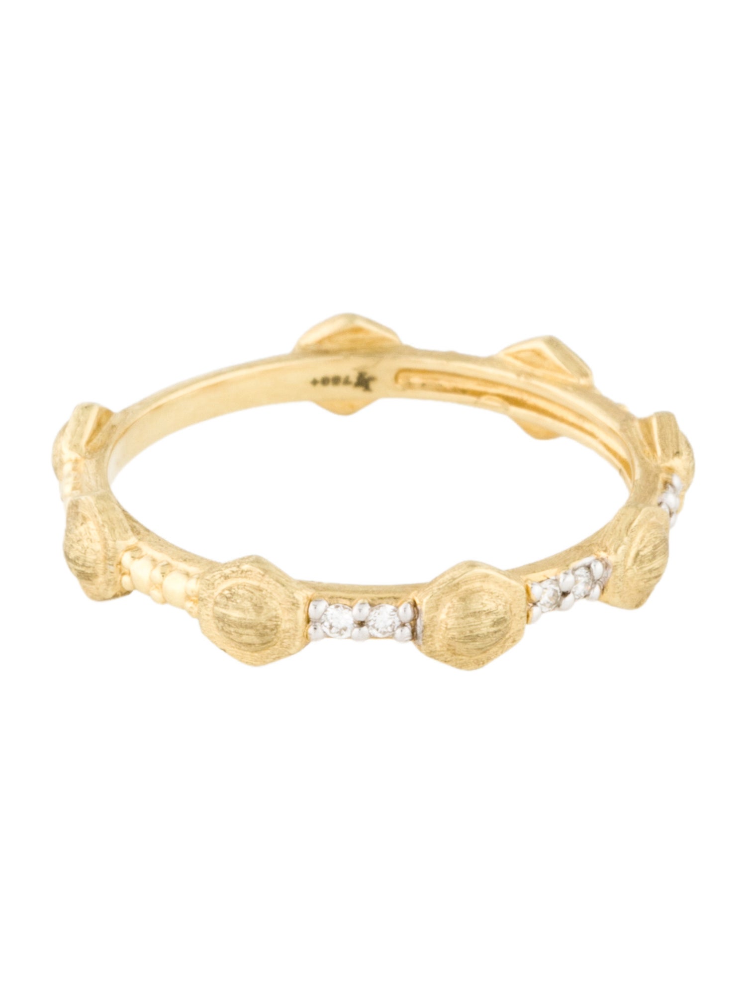 Jude Frances 18K Diamond Lisse Nail Head Band