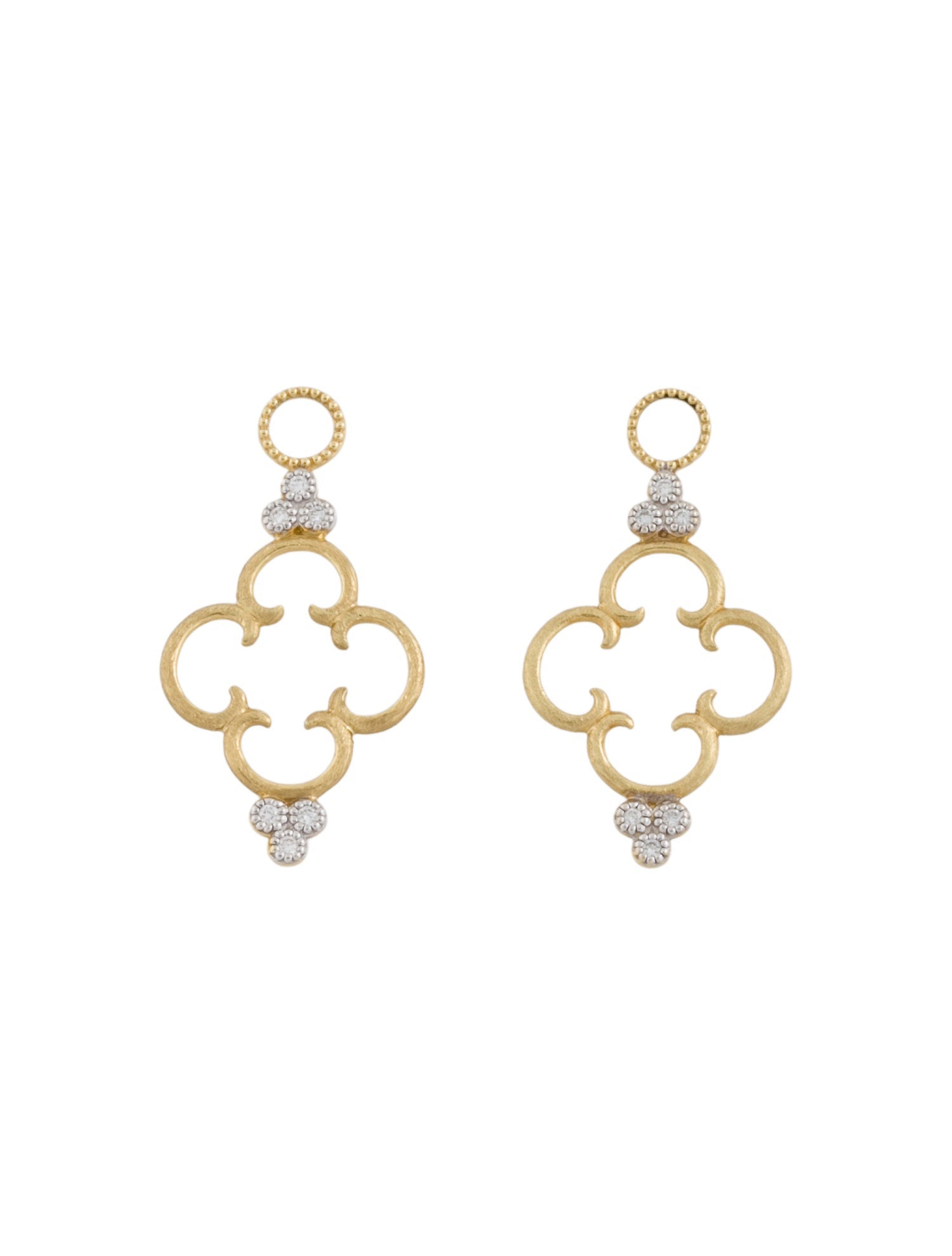Jude Frances 18K Diamond Trio Clover Earring Charms