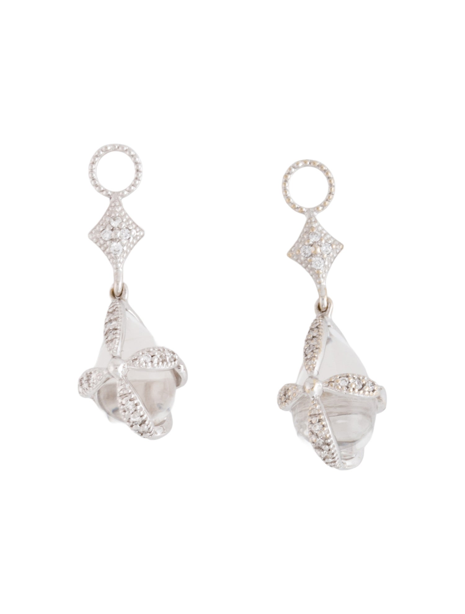 Jude Frances 18K Quartz & Diamond Earring Enhancers