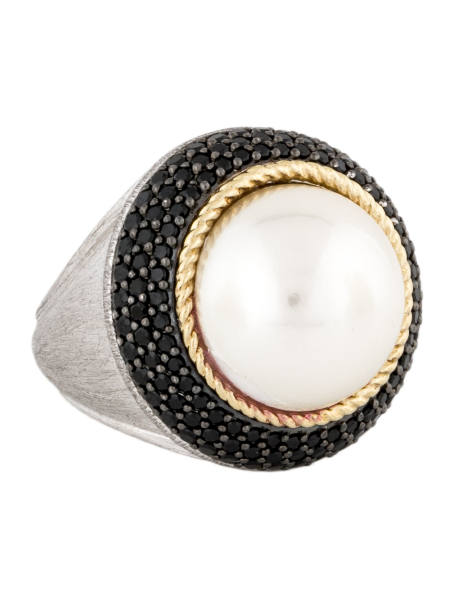 Jude Frances Spinel & Faux Pearl Cocktail Ring
