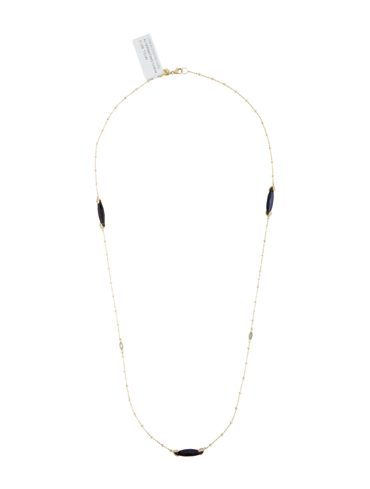 Jude Frances 18K Labradorite Triplet & Diamond Lisse Alternating Station Necklace