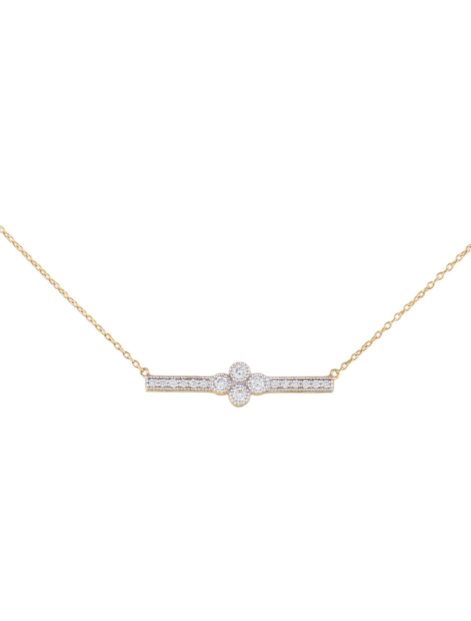 Jude Frances 18K Diamond Provence Small Bar Necklace