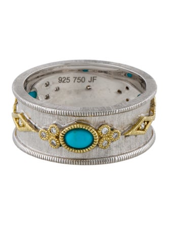 Jude Frances Turquoise & Diamond Cigar Band Ring