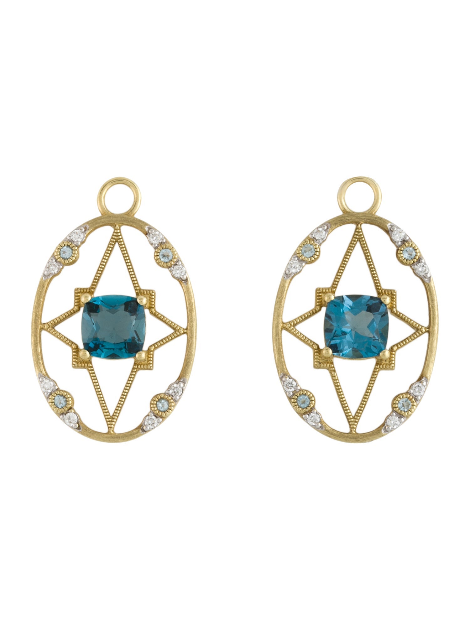 Jude Frances 18K 2.81ctw Topaz & Diamond Earring Enhancers