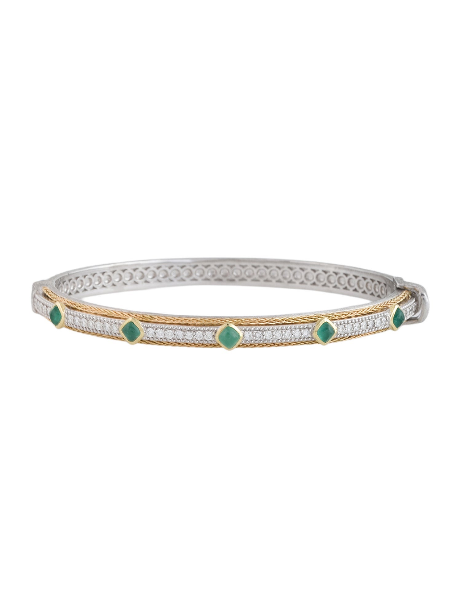Jude Frances Emerald & Diamond Bangle Bracelet