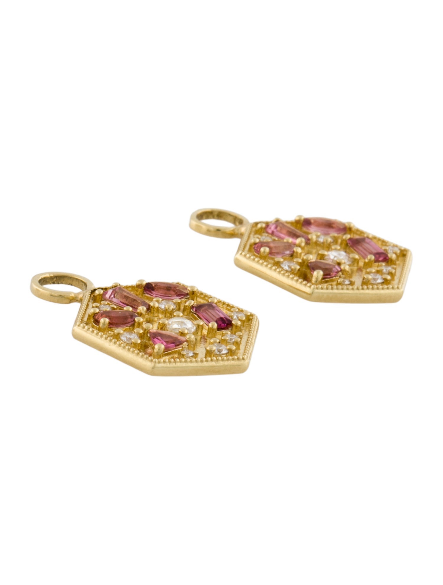Jude Frances 18K Tourmaline & Diamond Provence Hexagon Earring Charms