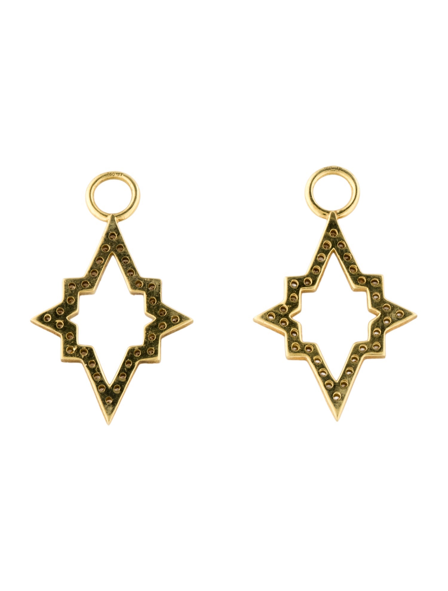 Jude Frances 18K Diamond Moroccan Open Frame Star Earring Enhancers