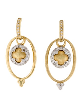 Jude Frances 18K Diamond Provence Oval Drop Huggie Earrings