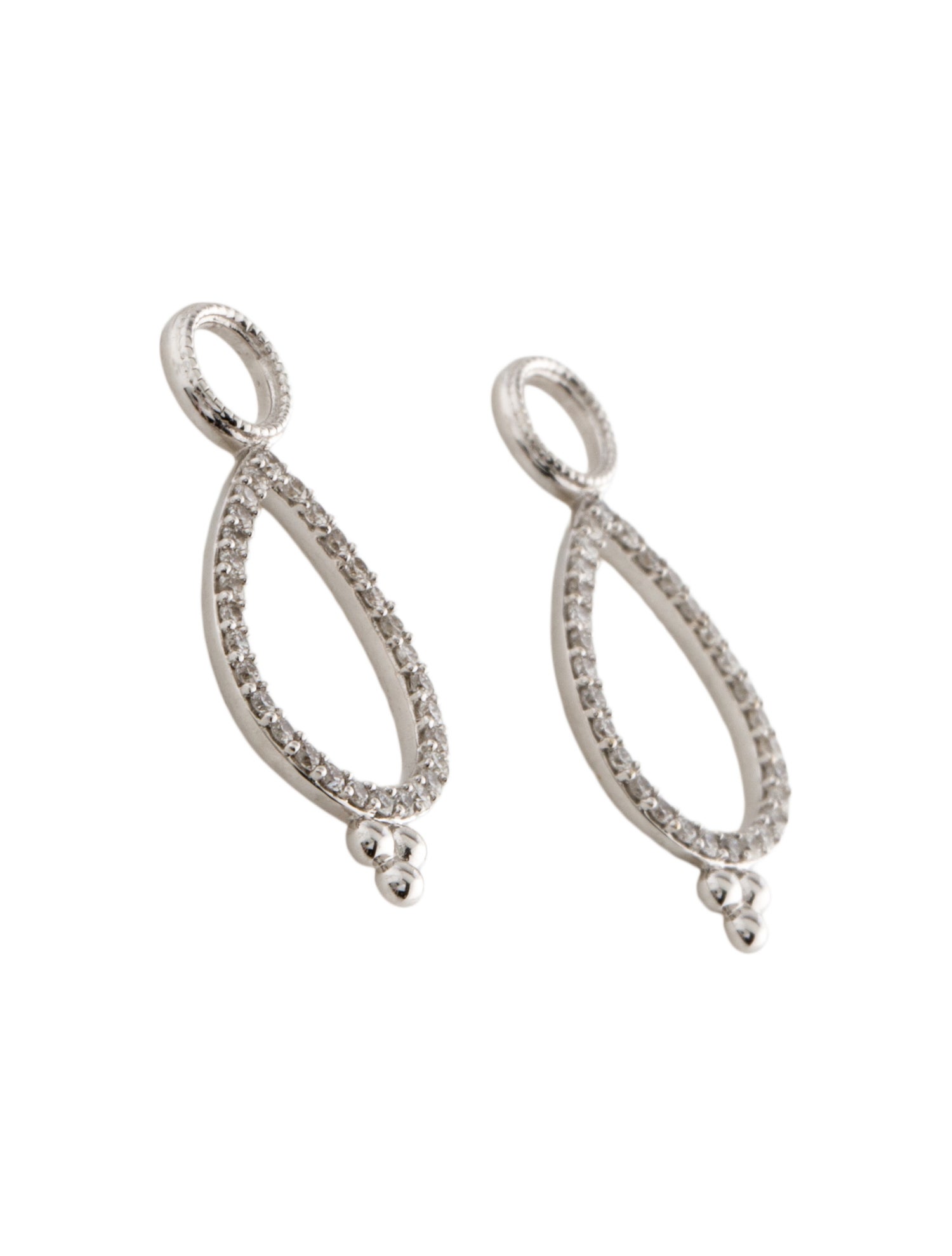 Jude Frances 18K Diamond Provence Delicate Open Pear Pave Earring Charms