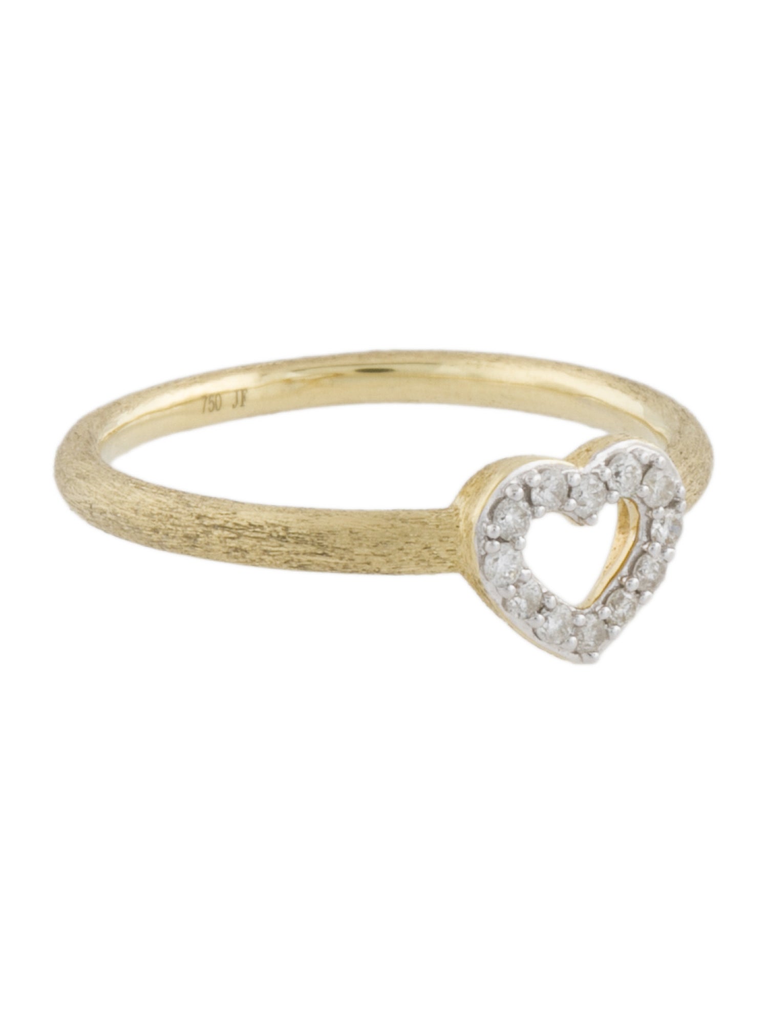Jude Frances 18K Diamond Petite Pavé Open Heart Ring