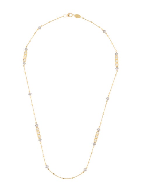 Jude Frances 18K Moonstone Labradorite & Diamond Lisse Station Necklace