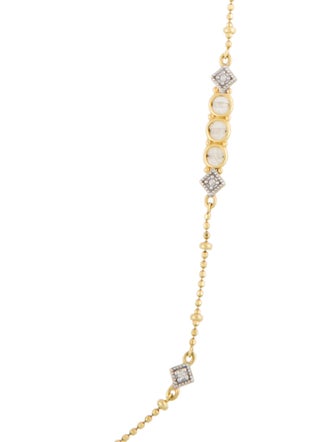 Jude Frances 18K Moonstone Labradorite & Diamond Lisse Station Necklace