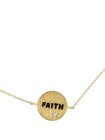 Jude Frances 18K Diamond 'Faith' Petite Engraved Charm Bracelet