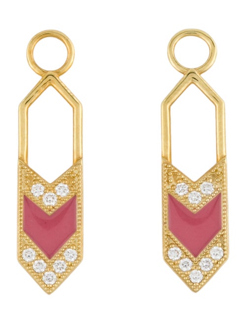 Jude Frances 18K Diamond & Enamel Lisse Elongated Hexagon Earring Enhancers