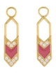 Jude Frances 18K Diamond & Enamel Lisse Elongated Hexagon Earring Enhancers