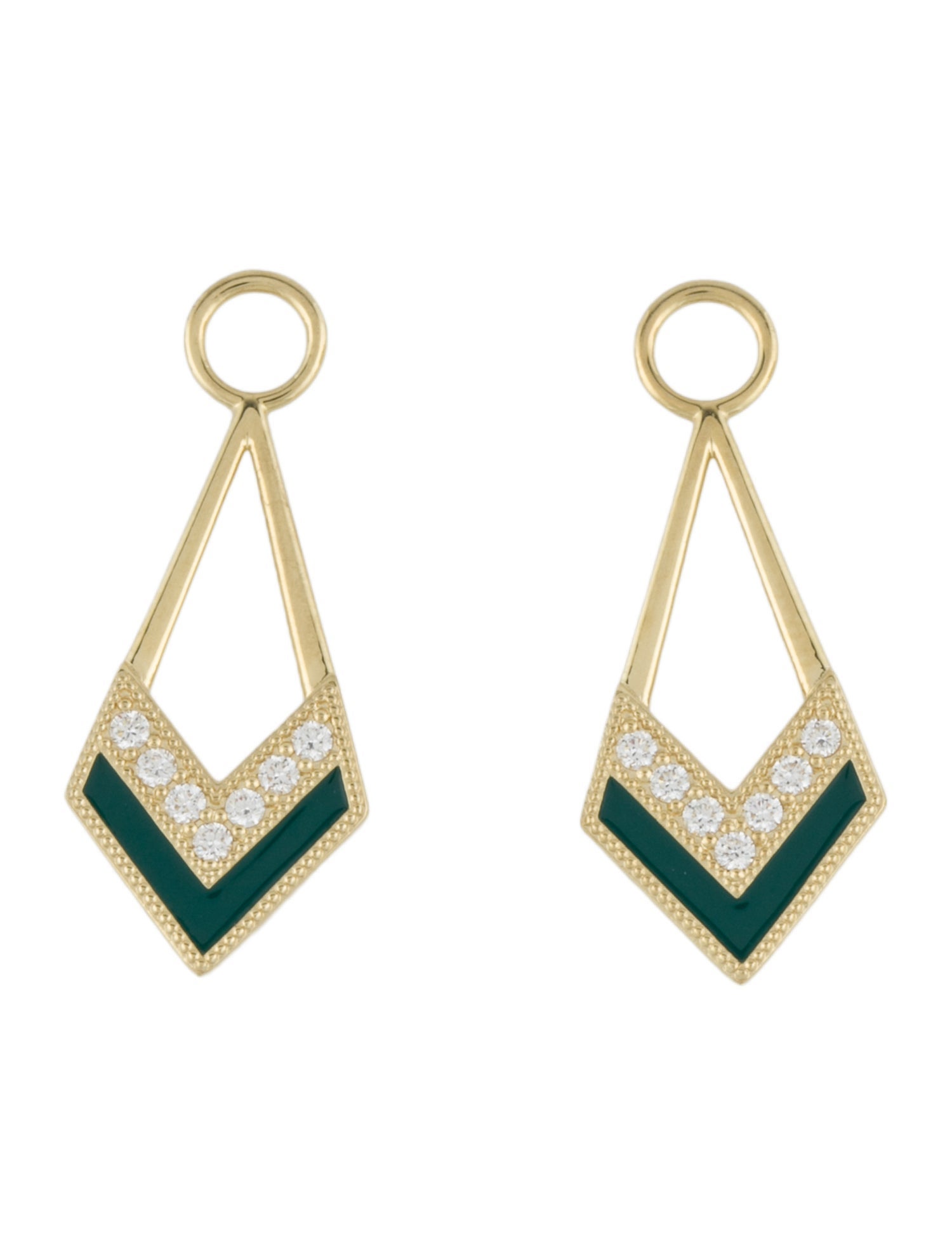 Jude Frances 18K Diamond Open Large Kite Earring Enhancers