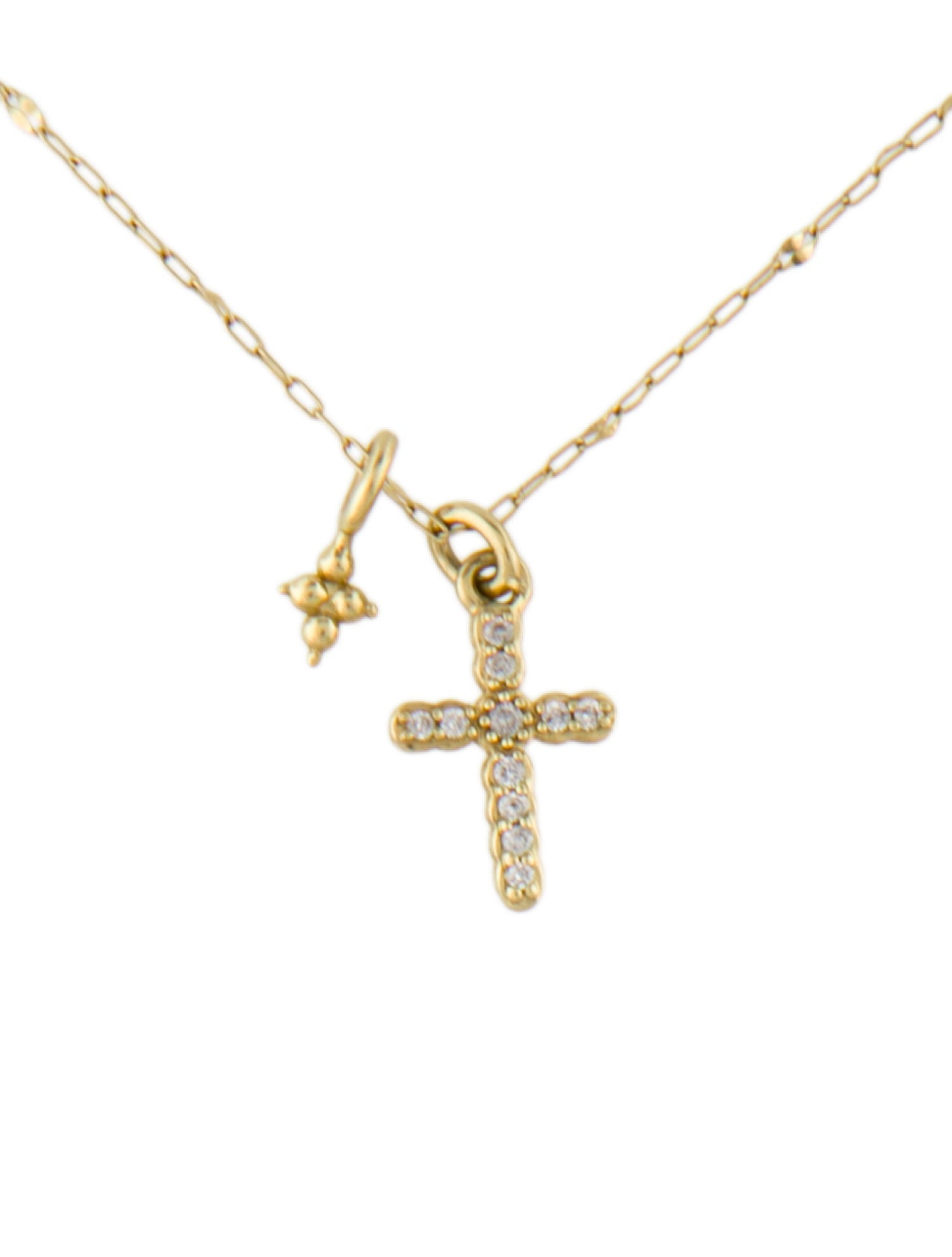 Jude Frances 18K Diamond Cross Pendant Necklace