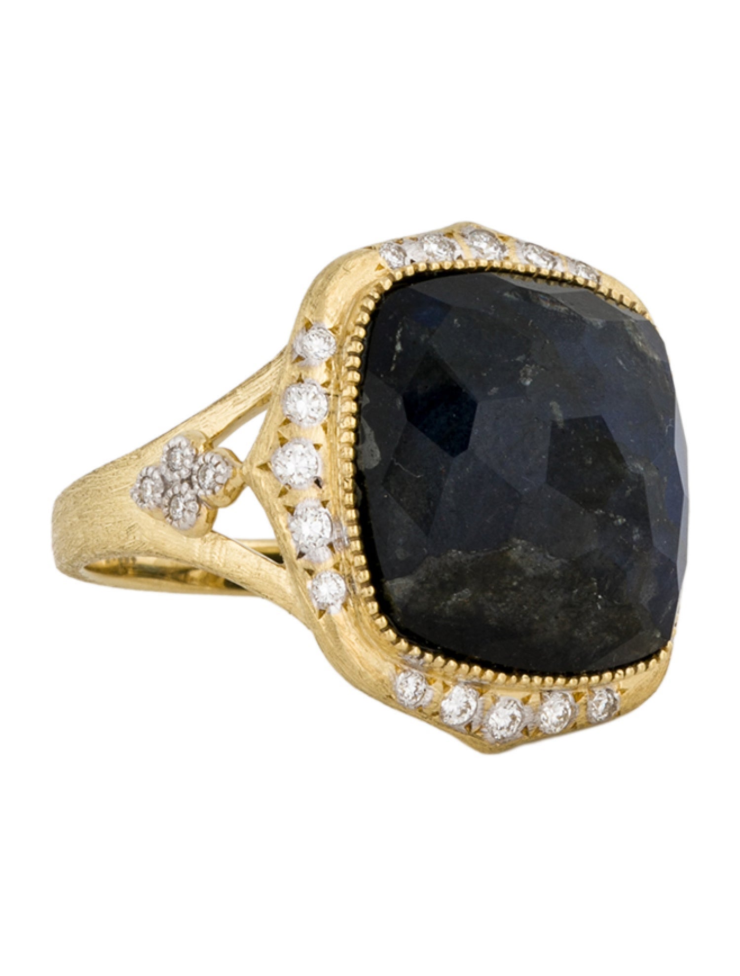 Jude Frances 18K Labradorite Doublet & Diamond Moroccan Marrakesh Cocktail Ring