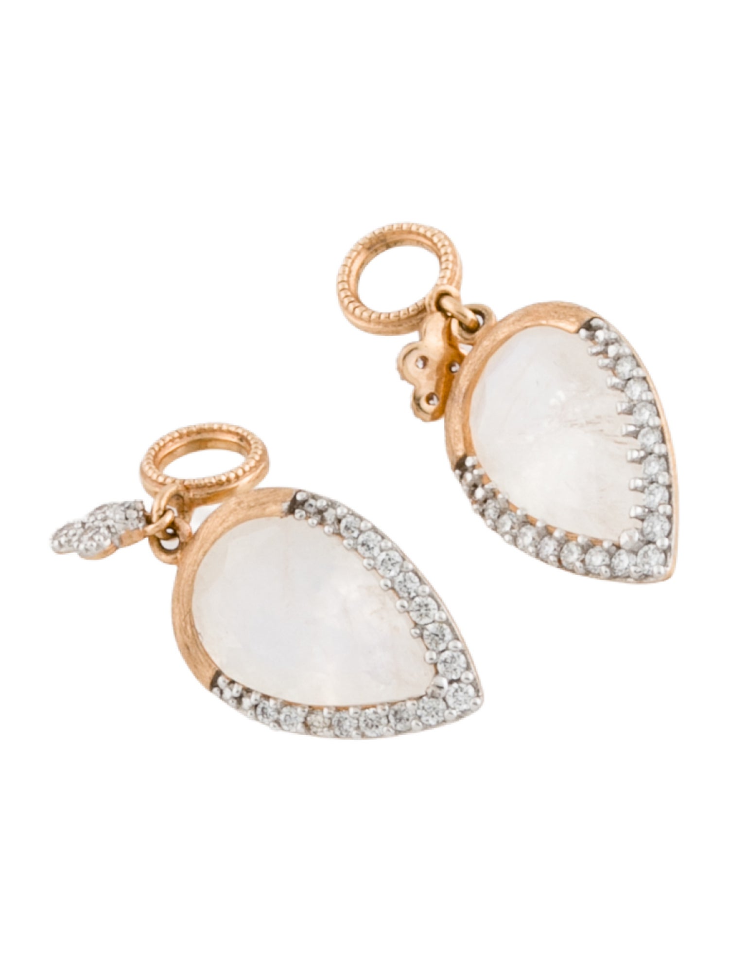 Jude Frances 18K Moonstone & Diamond Provence Teardrop Earring Enhancers