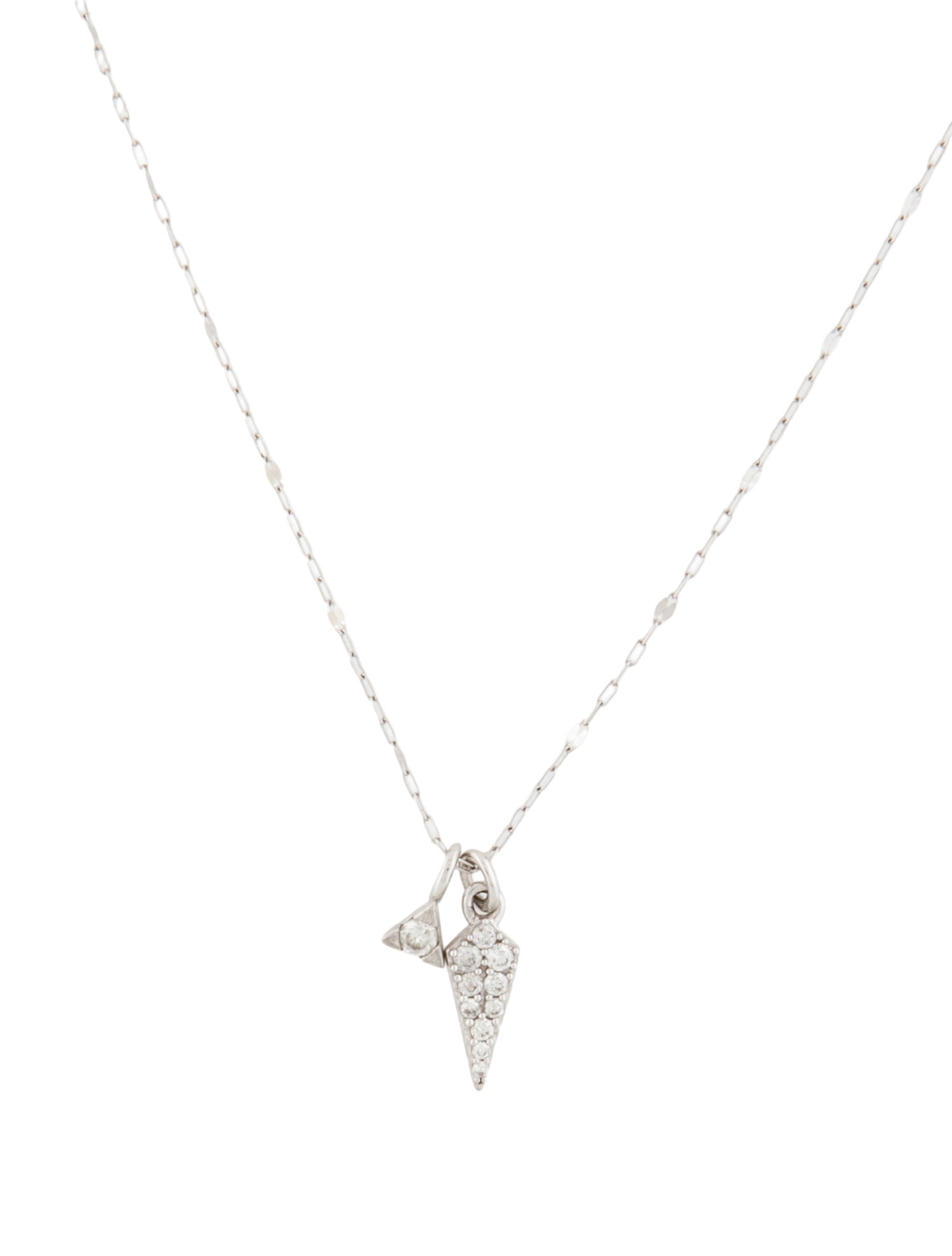 Jude Frances 18K Diamond Petite Pavé Dagger Pendant Necklace